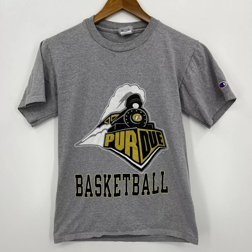 Champion Purdue Basketball Heather Gray Graphic T-Shirt Size S Small